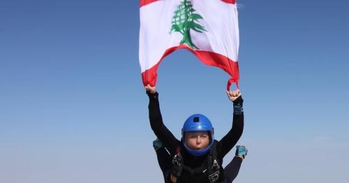 Thrill seeker expat skydives in UAE on the side of Lebanon