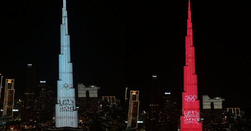 Burj Khalifa lights up for Olympic Day